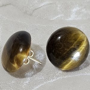 Vintage Tiger Eye Post Earrings